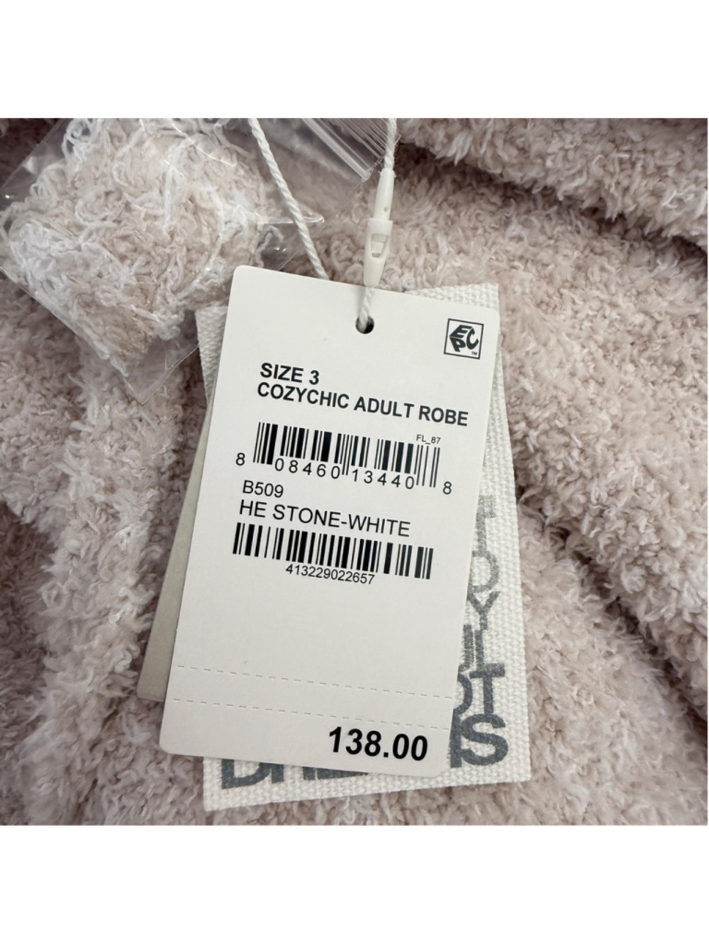Barefoot Dreams CozyChic Robe Stone White Size 3 1X NWT - Picture 4 of 6